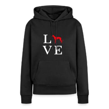 lévrier - Sweat à capuche Premium bio Femme - noir - Devant - Julia (174cm)