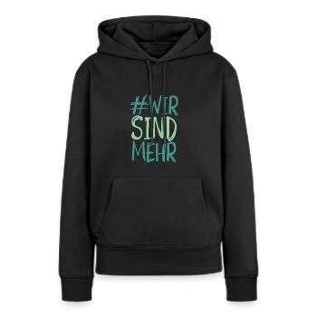 Nous sommes plus - Sweat à capuche Premium bio Femme - noir - Devant - Julia (174cm)