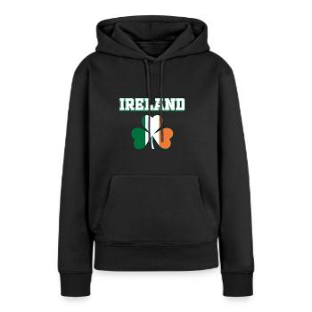 Irlande - Sweat à capuche Premium bio Femme - noir - Devant - Julia (174cm)