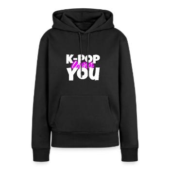 K-Pop Loves You - Cadeau - Bias - Army - Corée - Sweat à capuche Premium bio Femme - noir - Devant - Julia (174cm)