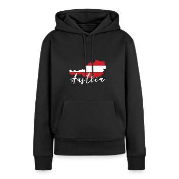 Autriche - Sweat à capuche Premium bio Femme - noir - Devant - Julia (174cm)