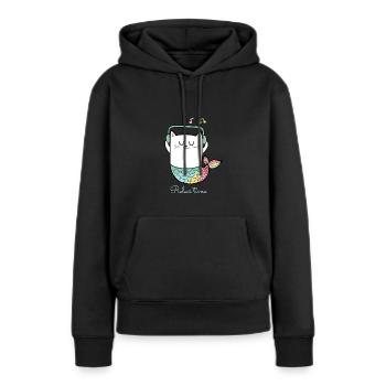 Mermaid kitten cat girl - Women’s Premium Organic Hoodie - black - Front - Julia (174cm)