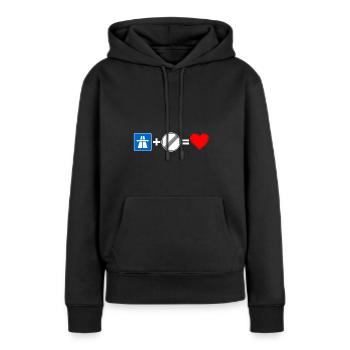 autoroute - Sweat à capuche Premium bio Femme - noir - Devant - Julia (174cm)