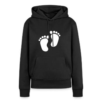 Pieds bébé - Pieds bébé T-shirt - Sweat à capuche Premium bio Femme - noir - Devant - Julia (174cm)
