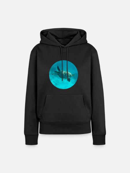 Sea Turtle - Frauen Premium Bio Hoodie - Schwarz