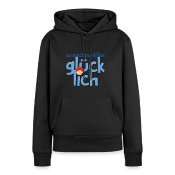 Le Grumeau Wunschpunktlos Glücklich - Sweat à capuche Premium bio Femme - noir - Devant - Julia (174cm)