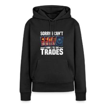 Karten sammler - Frauen Premium Bio Hoodie - Schwarz - Vorne - Julia (174cm)