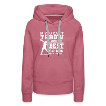 Lancer de poids - Sweat à capuche Premium bio Femme - mauve - Devant - Isabella (175cm)