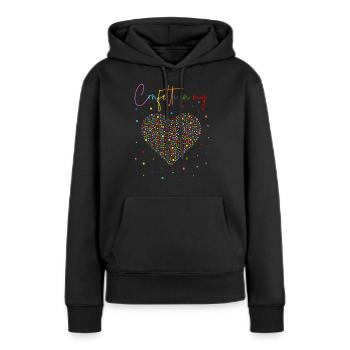 Confettis im Herzen - Confettis dans mon cœur - Sweat à capuche Premium bio Femme - noir - Devant - Julia (174cm)
