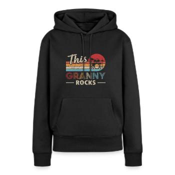 Cette grand-mère batteuse de Granny Rocks - Sweat à capuche Premium bio Femme - noir - Devant - Julia (174cm)