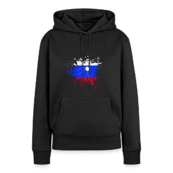 Soviétique Spoutnik - Sweat à capuche Premium bio Femme - noir - Devant - Julia (174cm)