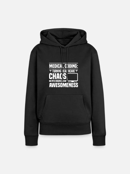 Klinischer Kodierer - Frauen Premium Bio Hoodie - Schwarz
