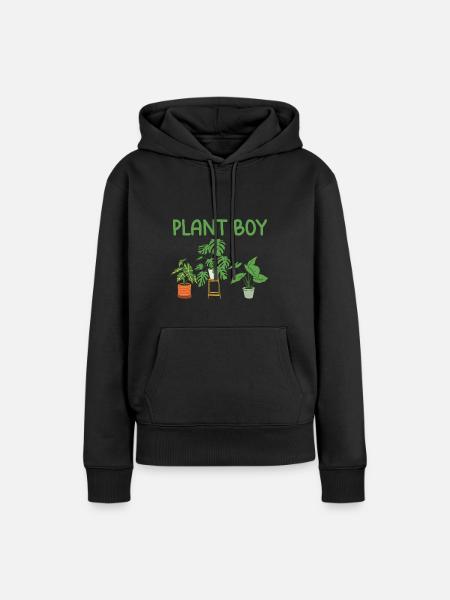 Zimmerpflanzen - Frauen Premium Bio Hoodie - Schwarz