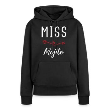 Miss Mojito - Sweat à capuche Premium bio Femme - noir - Devant - Julia (174cm)