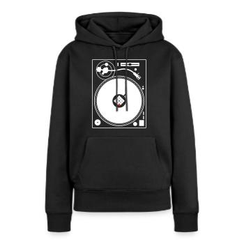PLATTENSPIELER VINYLE DJ PLATINE VINYLE - Sweat à capuche Premium bio Femme - noir - Devant - Julia (174cm)