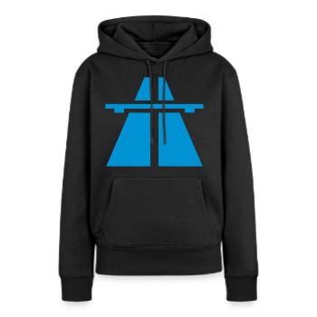 autobahn - Frauen Premium Bio Hoodie - Schwarz - Vorne - Julia (174cm)