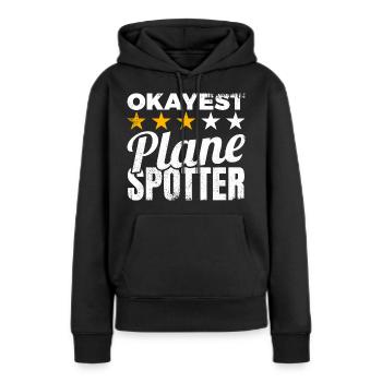 Planespotter moyen - Sweat à capuche Premium bio Femme - noir - Devant - Julia (174cm)