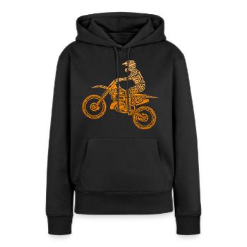 Motocross, pilote de motocross, motocross, motocross - Sweat à capuche Premium bio Femme - noir - Devant - Julia (174cm)