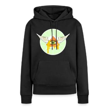Saint Nacho - Sweat à capuche Premium bio Femme - noir - Devant - Julia (174cm)