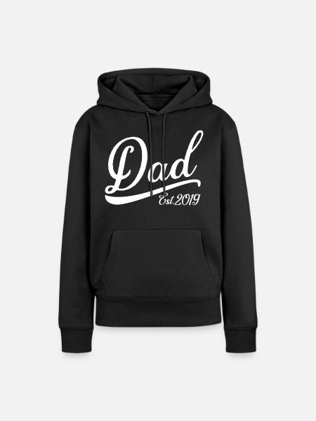 Dad Est 2019 - Frauen Premium Bio Hoodie - Schwarz