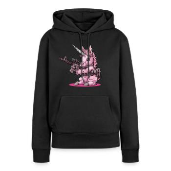 Licorne Sniper Shooter Motif - Sweat à capuche Premium bio Femme - noir - Devant - Julia (174cm)