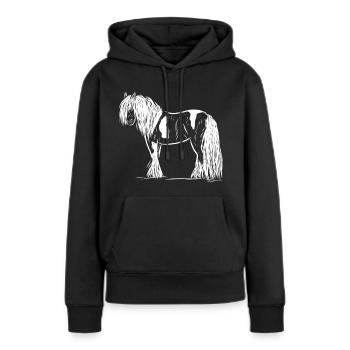 Pferd - Frauen Premium Bio Hoodie - Schwarz - Vorne - Julia (174cm)