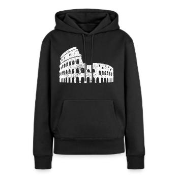 Colisée - Sweat à capuche Premium bio Femme - noir - Devant - Julia (174cm)