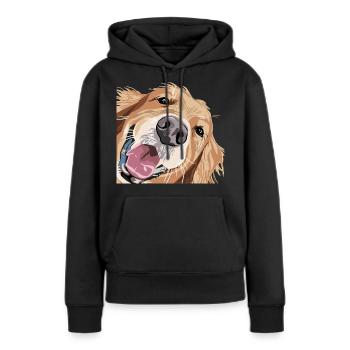 Hund charmant erfreut Lablador - Frauen Premium Bio Hoodie - Schwarz - Vorne - Julia (174cm)