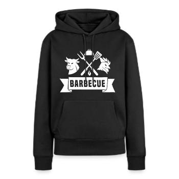 Barbecue - Frauen Premium Bio Hoodie - Schwarz - Vorne - Julia (174cm)