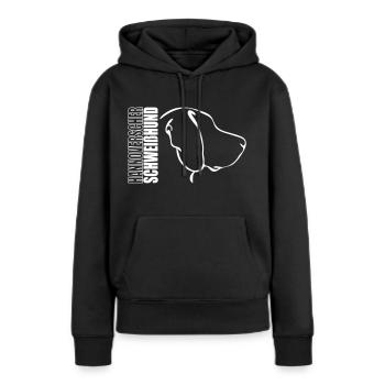 HANNOVERSCHER SCHWEIßHUND PROFIL - Frauen Premium Bio Hoodie - Schwarz - Vorne - Julia (174cm)