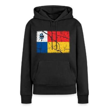 Almere - Frauen Premium Bio Hoodie - Schwarz - Vorne - Julia (174cm)