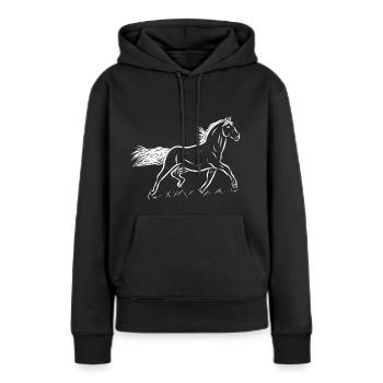 Pferd - Frauen Premium Bio Hoodie - Schwarz - Vorne - Julia (174cm)