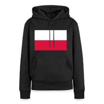 Polen - Frauen Premium Bio Hoodie - Schwarz - Vorne - Julia (174cm)