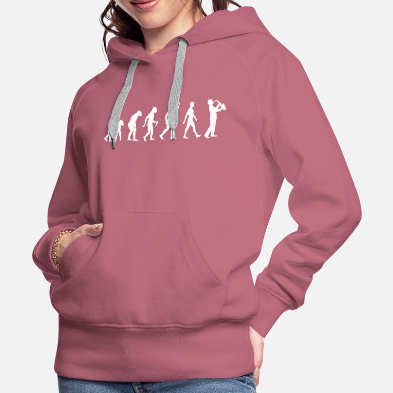 Saxophon Evolution Frauen Premium Bio Hoodie