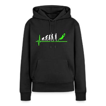Torwart Evolution Fußball - Frauen Premium Bio Hoodie - Schwarz - Vorne - Julia (174cm)