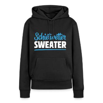 SCHIETWETTER SWEATER - Frauen Premium Bio Hoodie - Schwarz - Vorne - Julia (174cm)