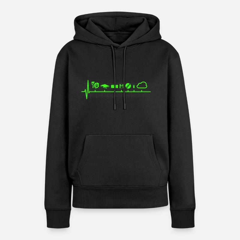 Datenträger Speicher Evolution Technologie Nerd - Frauen Premium Bio Hoodie - Schwarz