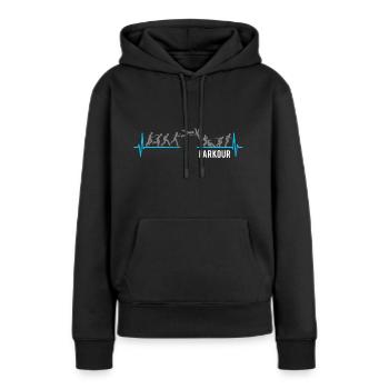 Battement de coeur freerunning de Parkour - Sweat à capuche Premium bio Femme - noir - Devant - Julia (174cm)