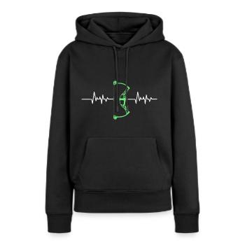 Archery Heartbeat Compound Bow - Frauen Premium Bio Hoodie - Schwarz - Vorne - Julia (174cm)