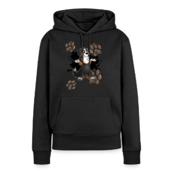 Muddy Paws / Dreckspfötchen - Frauen Premium Bio Hoodie - Schwarz - Vorne - Julia (174cm)