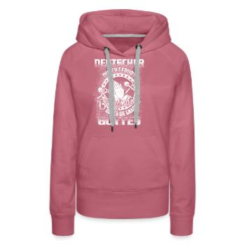 Bergbau - Bergmann durch die Gnade Gottes... - Frauen Premium Bio Hoodie - Malve - Vorne - Isabella (175cm)