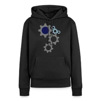 Zahnräder - Frauen Premium Bio Hoodie - Schwarz - Vorne - Julia (174cm)