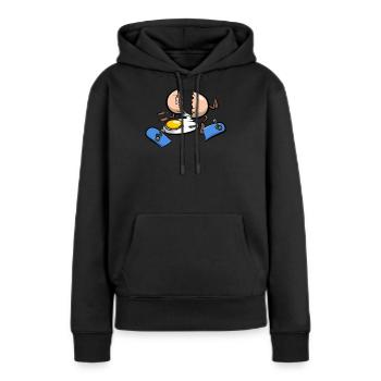 Skateboard Unfall Ei - Frauen Premium Bio Hoodie - Schwarz - Vorne - Julia (174cm)