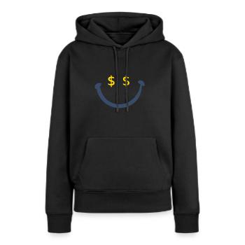 Dollar-Lächeln - Frauen Premium Bio Hoodie - Schwarz - Vorne - Julia (174cm)
