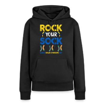 Rock Your Sock - Sweat à capuche Premium bio Femme - noir - Devant - Julia (174cm)