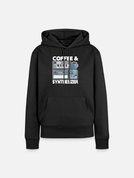 Synthétiseur modulaire Synthé Analogique Café Café - Sweat à capuche Premium bio Femme - noir