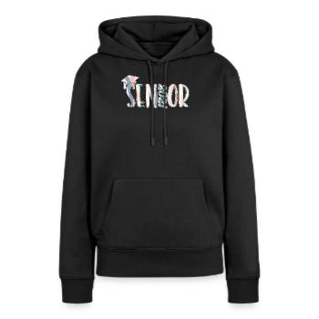 Senior 2021 - Sweat à capuche Premium bio Femme - noir - Devant - Julia (174cm)