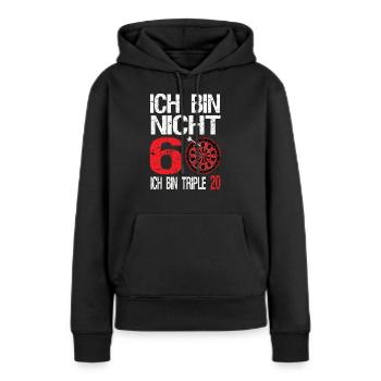 Ich bin nicht 60 ich bin triple 20 - Frauen Premium Bio Hoodie - Schwarz - Vorne - Julia (174cm)