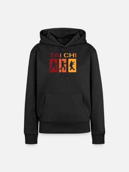 Retro Tai Chi Taiji Chuan-meditatie - Vrouwen Premium Bio hoodie - zwart