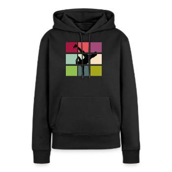 Breakdance breaker retro bboy - Frauen Premium Bio Hoodie - Schwarz - Vorne - Julia (174cm)